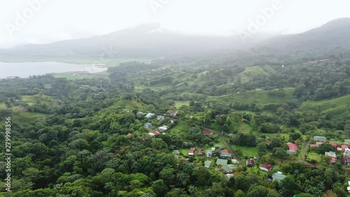 El Castillo, Costa Rica. Arenal Volcano shrouded by mist 4k photo