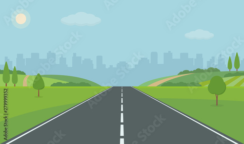 Canvas Print Road To City
