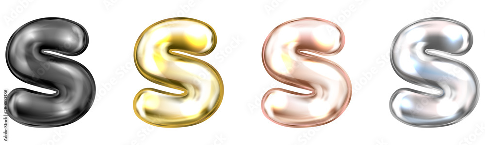 Golden foil inflated alphabet symbol, isolated letter A Golden foil inflated alphabet symbol, isolated letter A