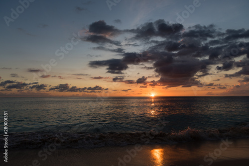 Dramatic sky sunset at indian ocean landscape