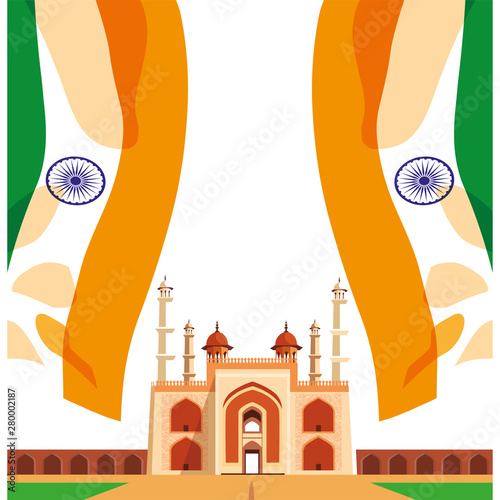 india independence day flat design