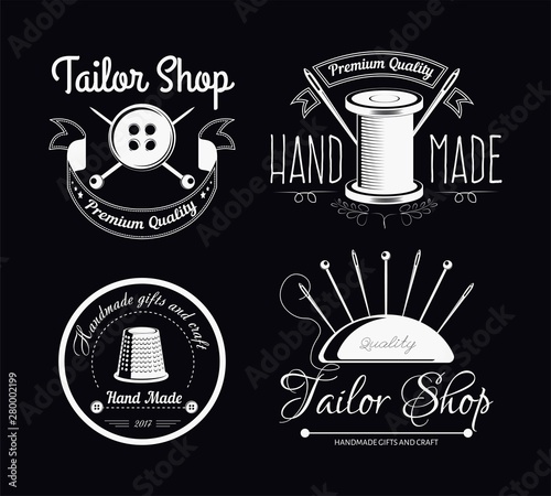 Sewing tools tailor shop isolated icons tailoring clothing
