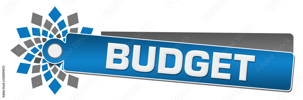 Budget Blue Grey Circular Label Budget Blue Grey Circular Label