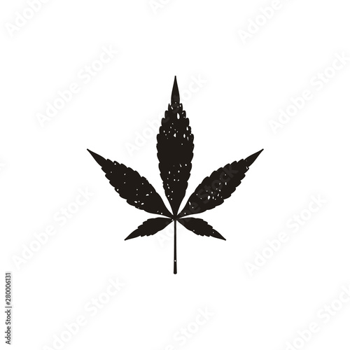 Cannabis Marijuana Hemp Pot Leaf Silhouette Logo Vector