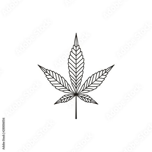 Cannabis Marijuana Hemp Pot Leaf Silhouette Logo Vector