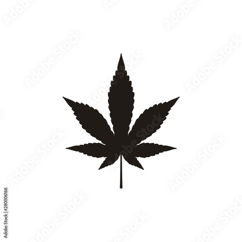 Cannabis Marijuana Hemp Pot Leaf Silhouette Logo Vector