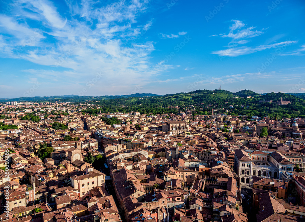 View from the Asinelli Tower, Bologna, Emilia-Romagna, Italy