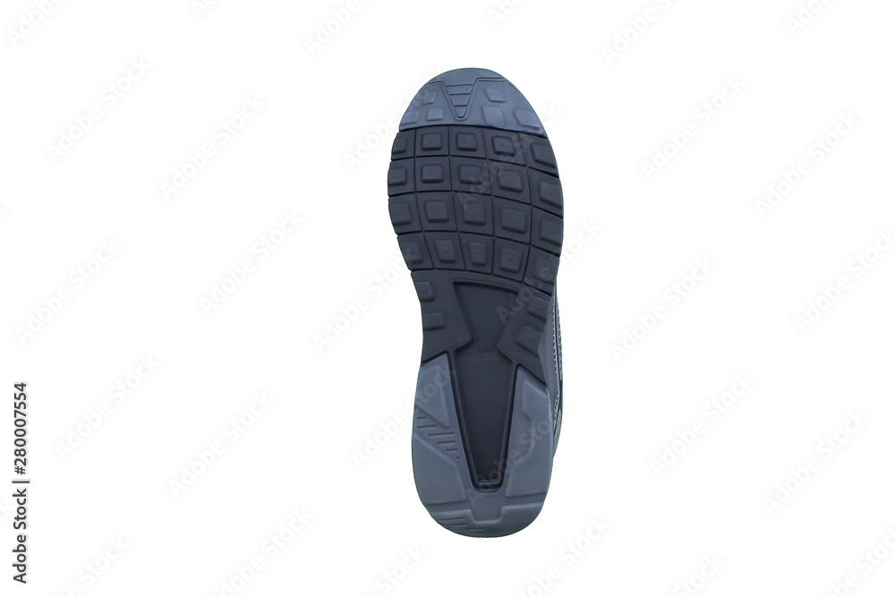 Black sole with sneakers on a white background. Black sole with sneakers on a white background.