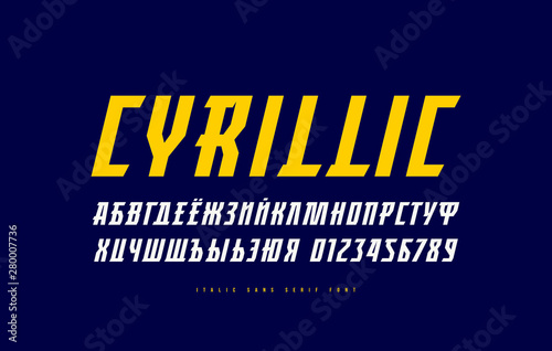 Italic serif font in the sport style