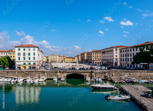 Принти на полотні Canal in Venezia Nuova, Livorno, Tuscany, Italy