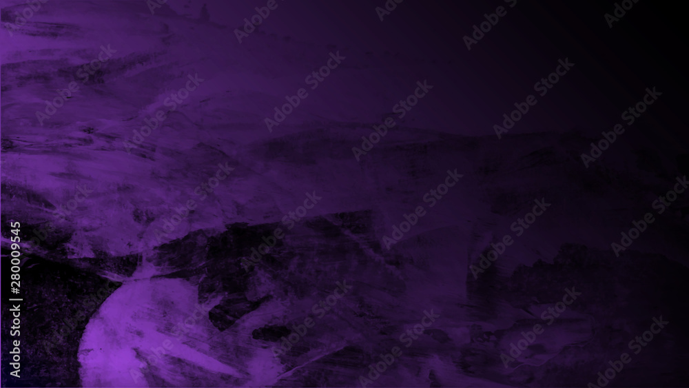 black background and purple color splash border design in dramatic bold painted texture for Photoshop