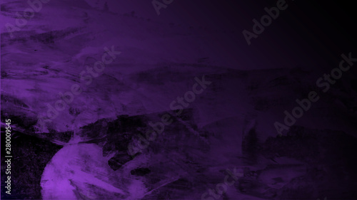 black background and purple color splash border design in dramatic bold painted texture for Photoshop