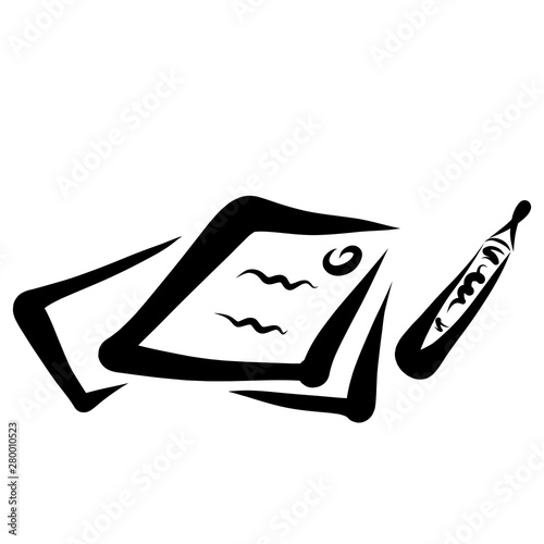 Wallpaper Mural three sheets of paper with text and stamp, pencil Torontodigital.ca