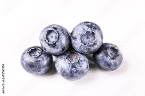 Perfectly ripe freshly picked local produce blueberries. Close up, copy space for text, top view, background. Healthy vegan snacks full of antioxidants. Seasonal summer berries.