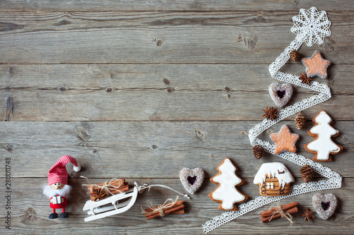Christmas wooden background...