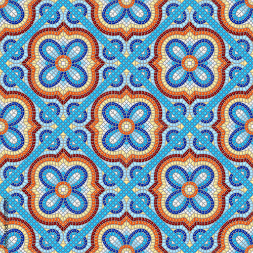 Ancient mosaic ceramic tile pattern.