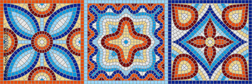Ancient mosaic ceramic tile pattern.