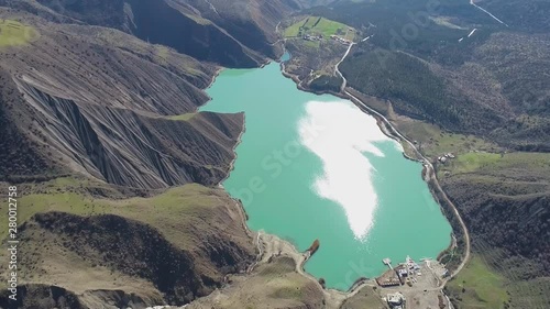 Deryaye Velesh- Valasht Lake is a freshwater lake located in the island of Mazandaran in the north of Iran. (aerial photography) photo