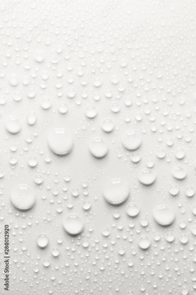 Pure water drops on clean surface - obrazy, fototapety, plakaty 