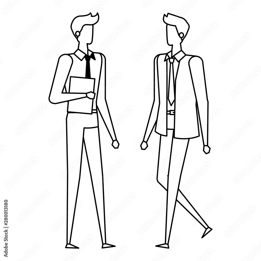 elegant young businessmen avatars characters elegant young businessmen avatars characters