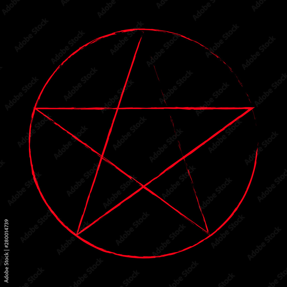 Fototapeta Pentagram occult symbol