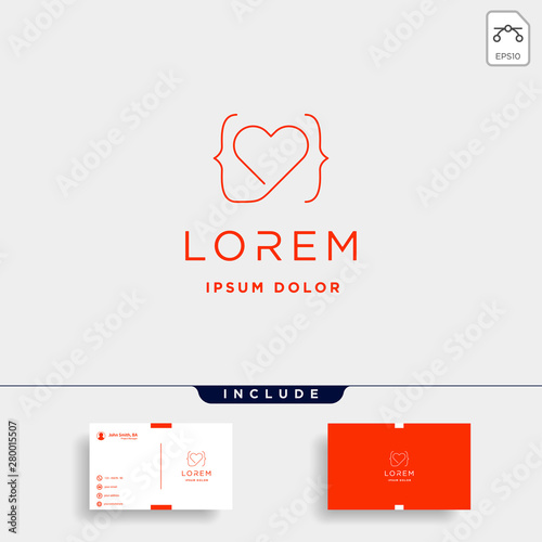 love coding logo design line vector symbol icon