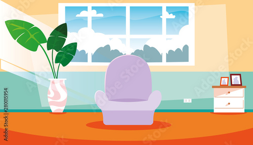 house inside scene with sofa and decoration interiors