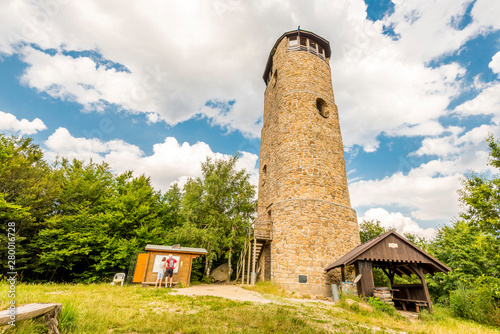 Lookout tower Brdo, the highest point of Chriby, Czech Republic, part of Central Moravian Carpathians