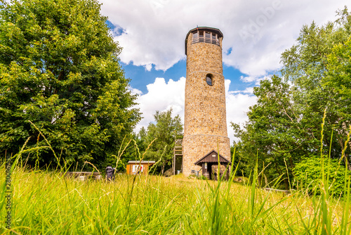 Lookout tower Brdo, the highest point of Chriby, Czech Republic, part of Central Moravian Carpathians