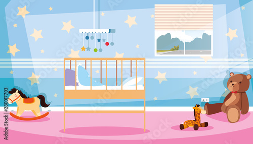bedroom for kids with decoration and toys