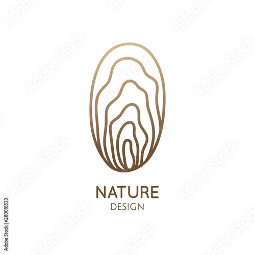 Abstract seashell oval logo minimal