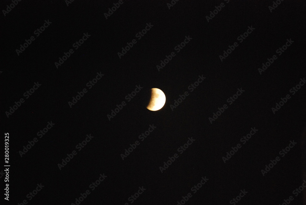 Orange Moon in Black Sky Orange Moon in Black Sky