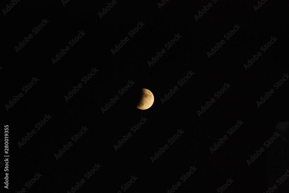 Orange Moon in Black Sky Orange Moon in Black Sky