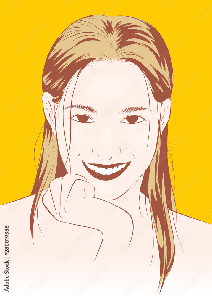 beauty girl face. face portrait fashion sketch. makeup vector illustration isolated cartoon hand drawn. pop art style. beauty girl face. face portrait fashion sketch. makeup vector illustration isolated cartoon hand drawn. pop art style.