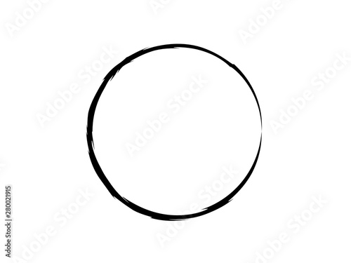 Grunge circle made of black ink.Grunge oval shape made for your project.