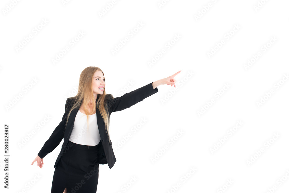 Classic studio portrait of smiling positive business woman on white background. Isolated Classic studio portrait of smiling positive business woman on white background. Isolated