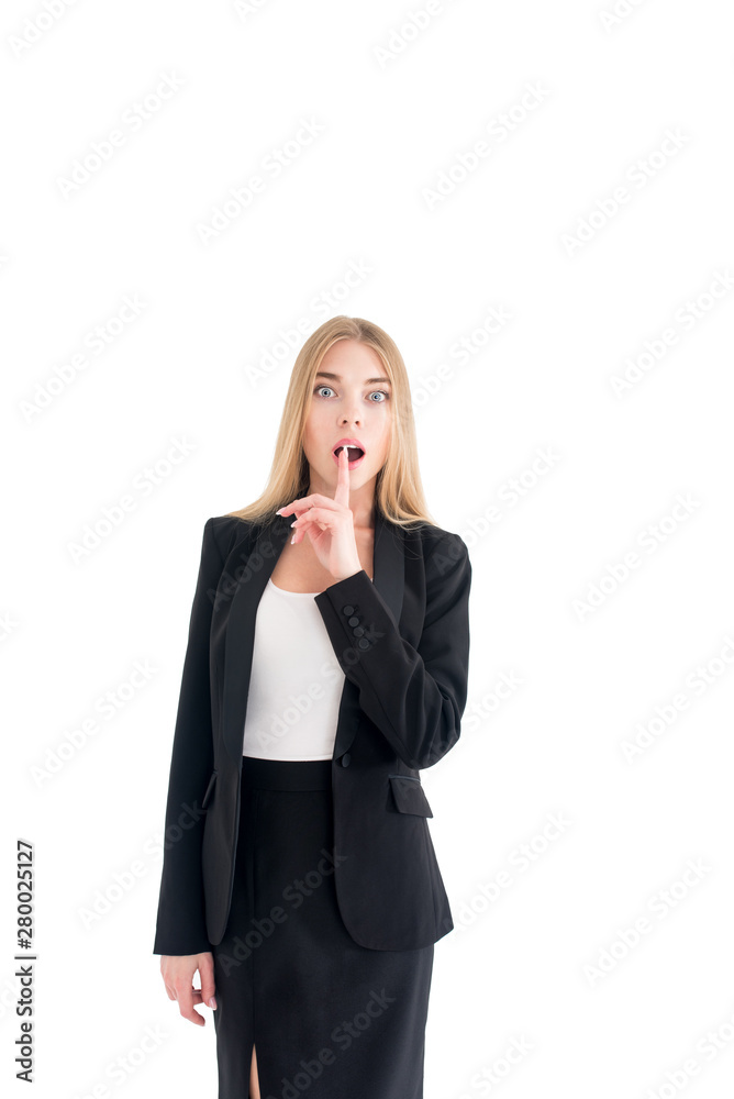 Classic studio portrait of smiling positive business woman on white background. Isolated Classic studio portrait of smiling positive business woman on white background. Isolated