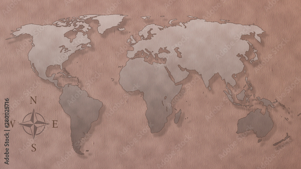 antique world map outline 