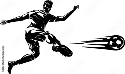Soccer Scissor Kick, Shadowed Illustration