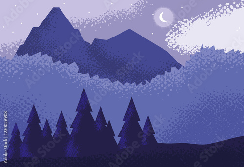 landscape nature purple scene icon