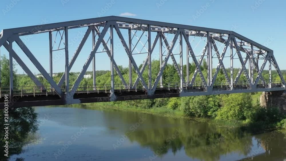 railway bridge on a sunny summer day, shot from a quadrocopter2 railway bridge on a sunny summer day, shot from a quadrocopter2