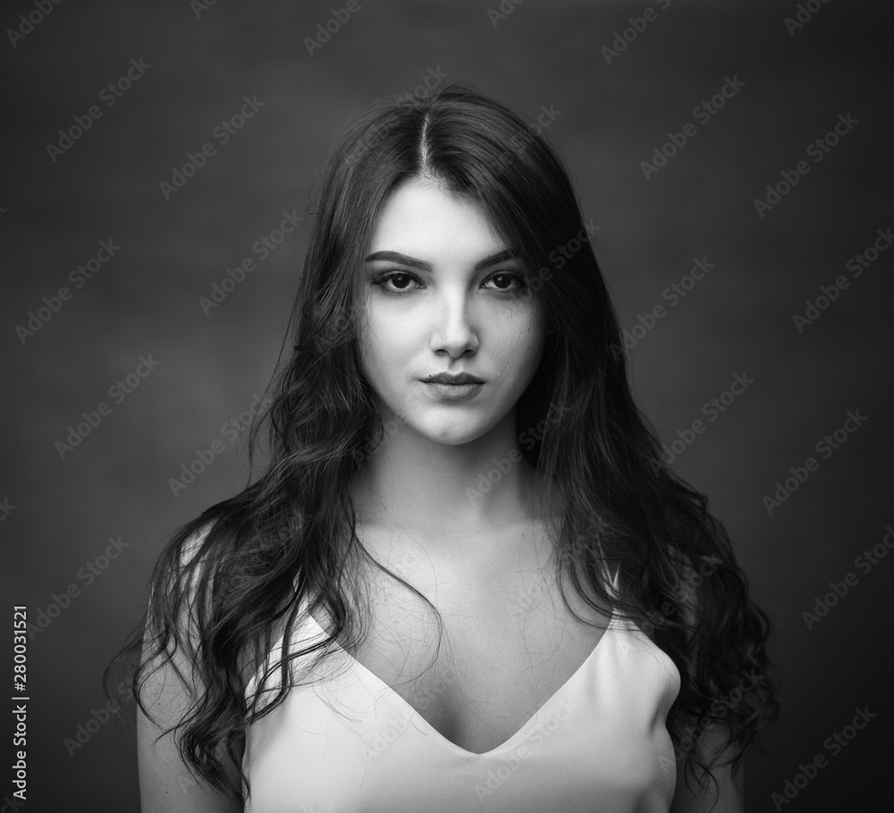 Beautiful Woman Portrait Black And White