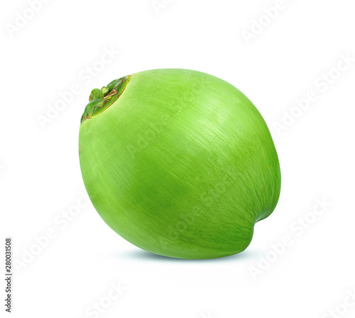 Fresh young coconut on white background.
