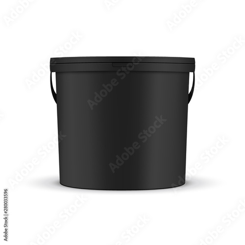 Black Vector Paint Bucket Mockup