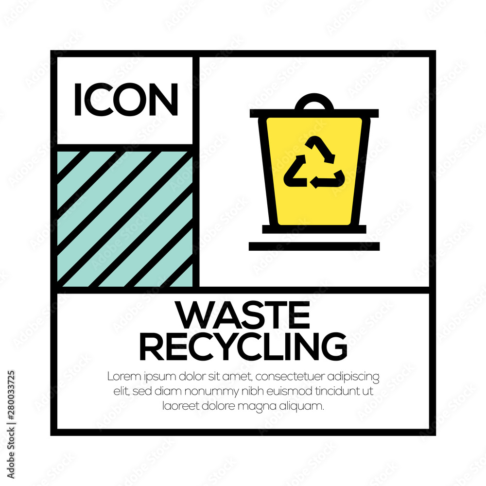 WASTE RECYCLING ICON CONCEPT WASTE RECYCLING ICON CONCEPT