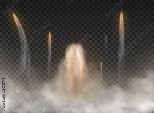 Space rocket Smoke isolated on transparent background