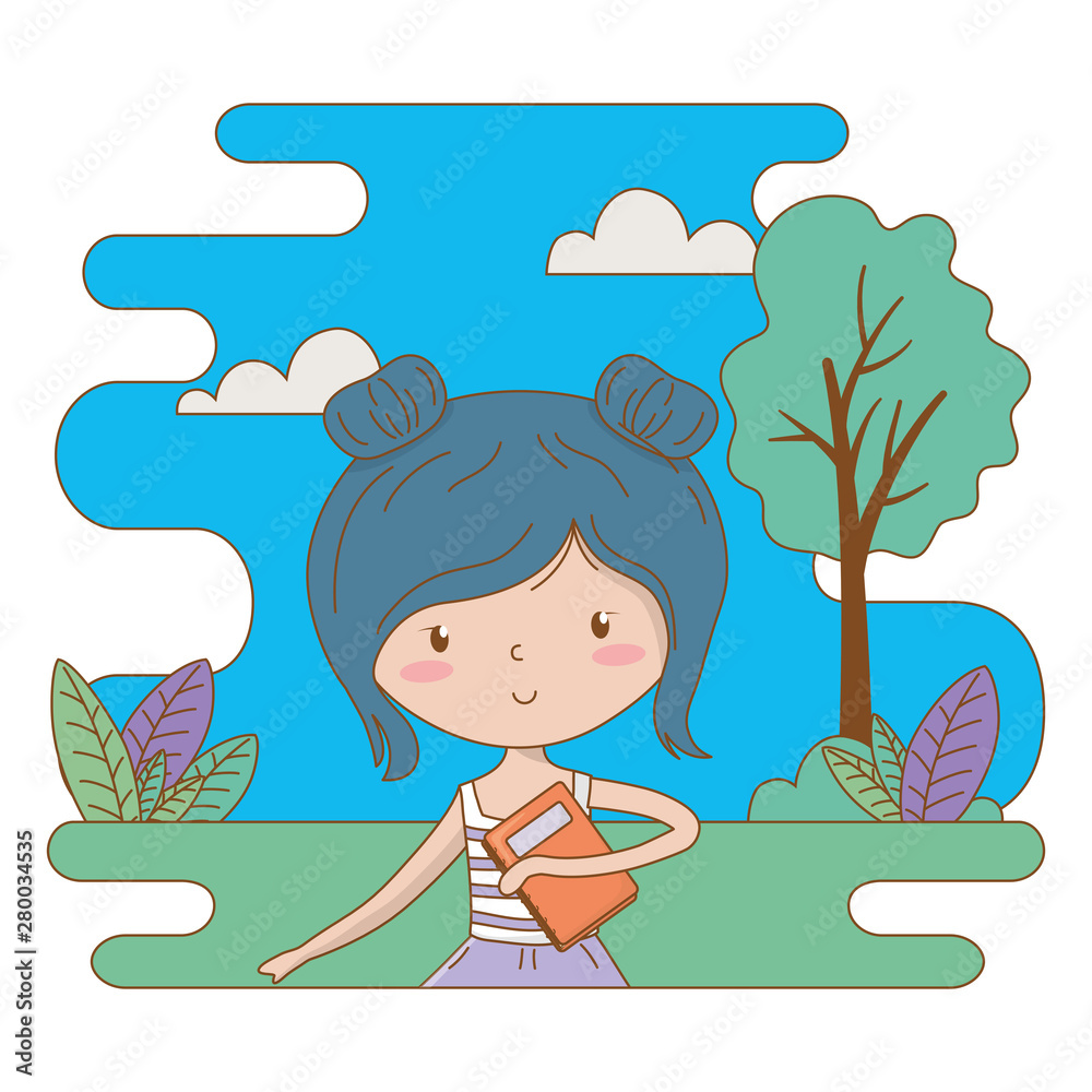 Teenager girl cartoon design vector illustrator