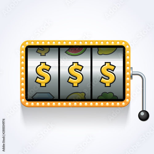 Slot machine with dollar signs