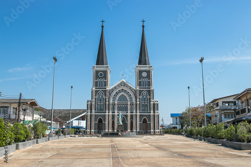 CHANTHABURI, THAILAND - JAN14, 2018: People travel to visit at catholic Church in Chanthaburi Thailand.