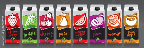 Ready design vector juice, fruit package set